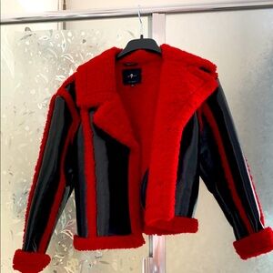 7 For All Mankind Red and Black Women's Jacket